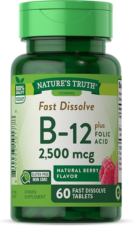 Nature's Truth B12 Vitamin 60 Sublingual Tablets 2500 mcg