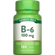 Nature's Truth B6 Vitamin 100mg | 100 Tablets | Vegan, Non-GMO & Gluten Free