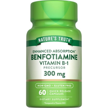Benfotiamine | 300mg | 60 Capsules | Non-GMO, Gluten Free | Vitamin B1 Precursor | by Nature's Truth