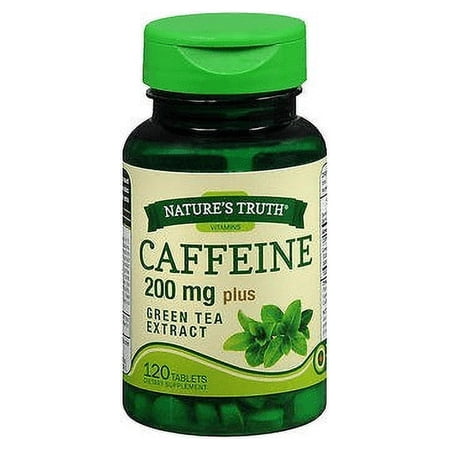Nature's Truth Caffeine 200 mg Plus Green Tea Extract Tablets - 120 ct, Pack of 2