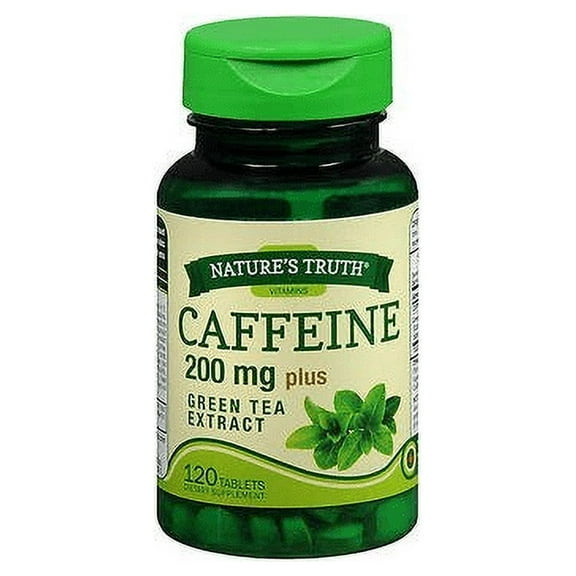 Nature's Truth Caffeine 200 mg Plus Green Tea Extract Tablets - 120 ct, Pack of 2