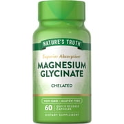 Magnesium Glycinate Capsules | 200mg | 60 Count | Non-GMO, Gluten Free Supplement | by Natures Truth