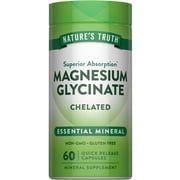 Magnesium Glycinate Capsules | 200mg | 60 Count | Non-GMO, Gluten Free Supplement | by Nature's Truth