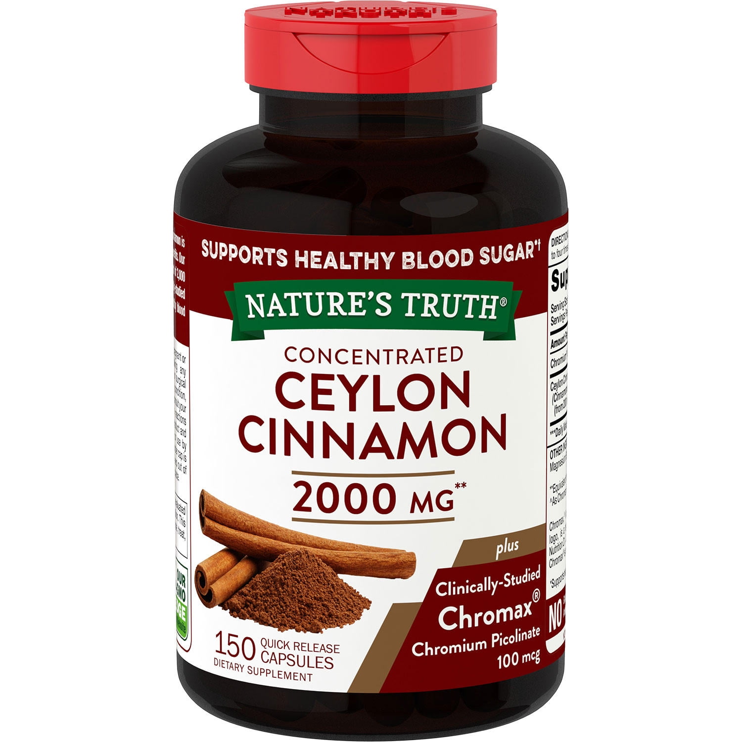 Nature's Truth Ceylon Cinnamon + Chromax, 2000mg Health Nature's Truth Ceylon Cinnamon + Chromax, 2000mg Health