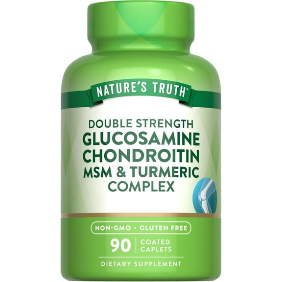 Glucosamine Chondroitin MSM Complex | 90 Caplets  | Double Strength Supplement | Non-GMO, Gluten Free | by Nature's Truth