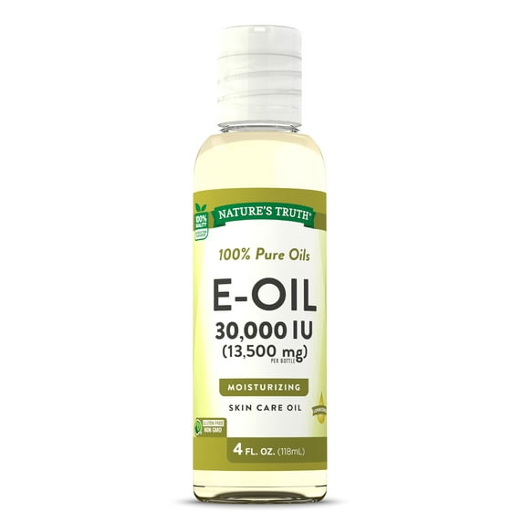 Vitamin E Oil for Skin 30,000 IU | 100% Pure | 4 oz | Lemon Scented | GC/MS Tested | By Nature's Truth
