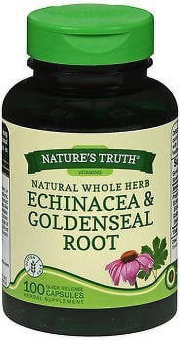 Nature's Truth Echinacea & Goldenseal Root Natural Whole Herb 100ct, 2-Pack