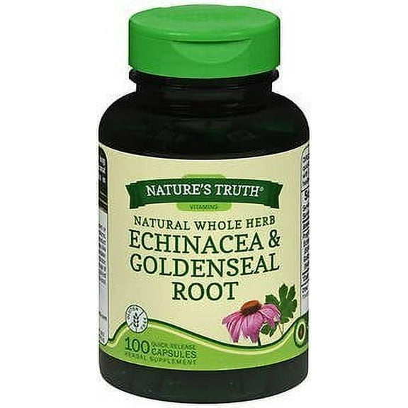Nature's Truth Echinacea & Goldenseal Root Natural Whole Herb 100ct, 2-Pack