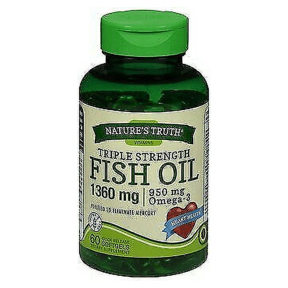 Nature's Truth Fish Oil 1360 mg Dietary Supplement - 60 Softgels, Pack of 5