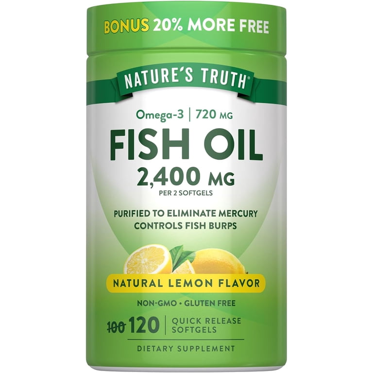 SUISO Olea10 MLMサプリ Nature's Truth, Fish Oil, 2400mg, Lemon Flavored Softgels