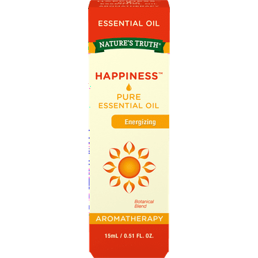 Nature's Truth Happiness Essential Oil Blend | 15 mL | 100% Pure & Undiluted | GC/MS Tested | Blend of Lavender, Tangerine, Bergamot, Cypress, Geranium, Frankincense, Chamomile Oil