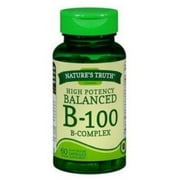 Natures Truth High Potency Balanced B-100 B-Complex, 60 ea Pack of 2