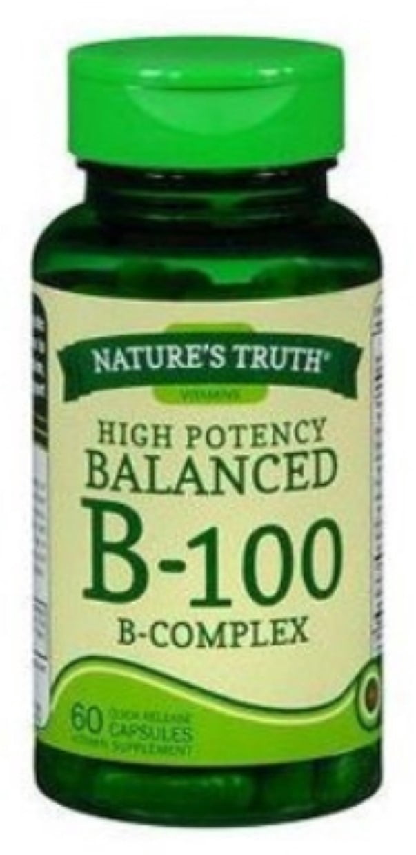 Nature's Truth High Potency Balanced B-100 B-Complex, 60 ea (Pack of 3)