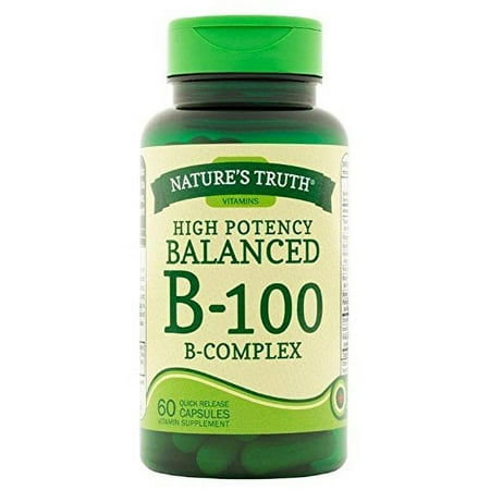Nature's Truth High Potency Blend Balanced B-100 & B-Complex, 60ct, 3-Pack