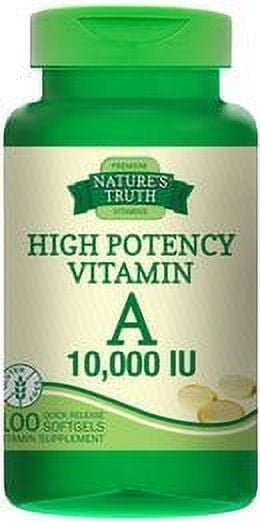 Nature's Truth High Potency Vitamin A 10,000 IU Quick Release Softgels, 100 Ea, 6 Pack