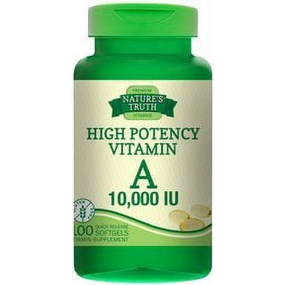 Nature's Truth High Potency Vitamin A 10,000 IU Quick Release Softgels, 100 Ea, 6 Pack
