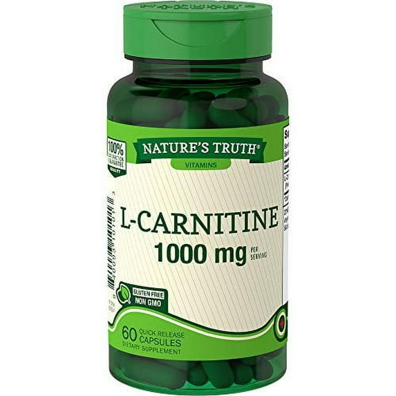 Nature's Truth L-Carnitine 500 mg Plus CoQ-10 Dietary Supplement, 60 Count