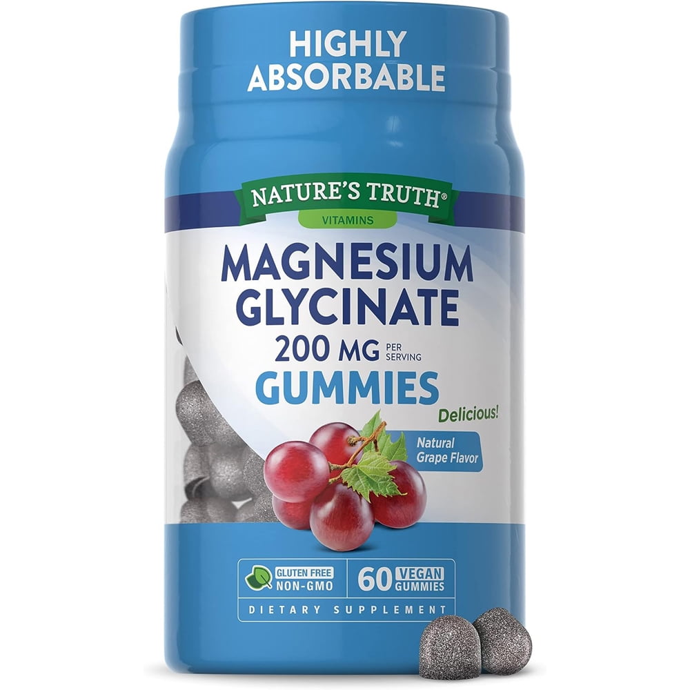 Nature's Truth Magnesium Glycinate Gummies, Natural Grape Flavor 60
