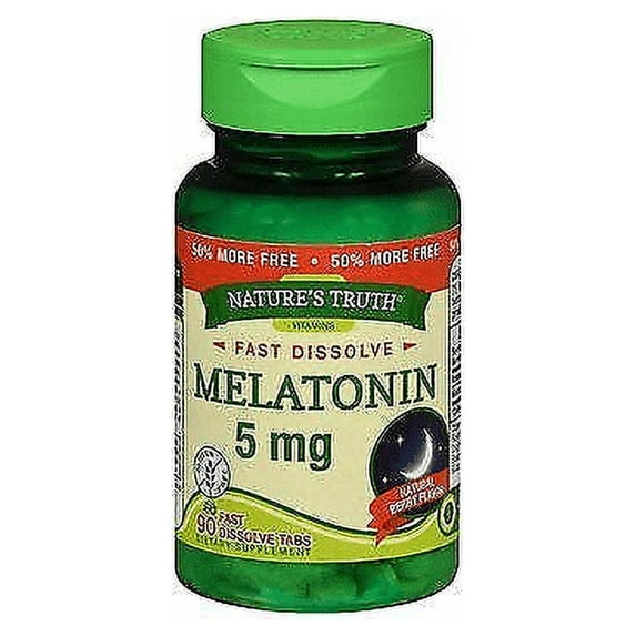 Nature's Truth Melatonin Fast Dissolve Natural, Berry Flavor, 90ct, 5-Pack