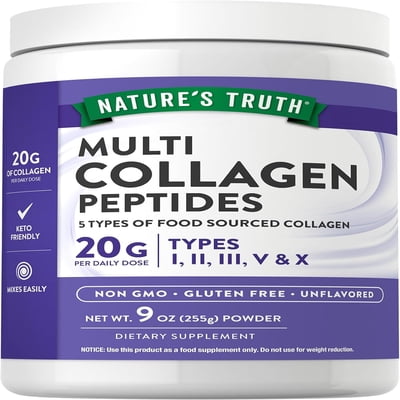 Multi Collagen Powder | 9 oz | Type I, II, III, V, X | Unflavored | Keto Formula | by Nature's Truth