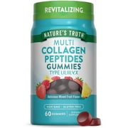 Multi Collagen Gummies | Type I, II, III, V, X | 60 Count | Mixed Fruit Flavor | by Natures Truth