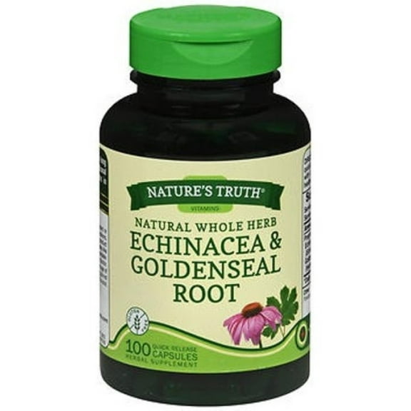 Nature's Truth Natural Whole Herb Echinacea & Goldenseal Root Capsule, 100 ct, 6 Pack