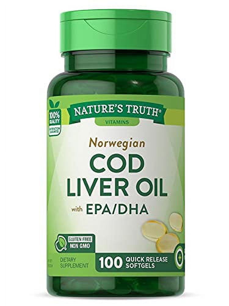 Nature's Truth Norwegian COD Liver Oil Supplement, 100 Count, 3 Pack