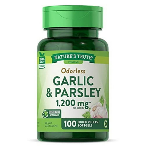 Nature's Truth Odorless Garlic & Parsley Softgels, 100 Count