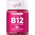 thumbnail image 1 of Pink B12 Vitamins | 5000mcg | 50 Fast Dissolve Tablets | Berry Flavor |  Plus L Carnitine, 1 of 9