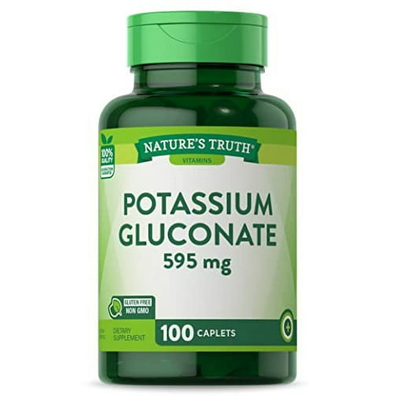 Nature's Truth Potassium Gluconate 595mg Capsules, 100 Count, 6 Pack