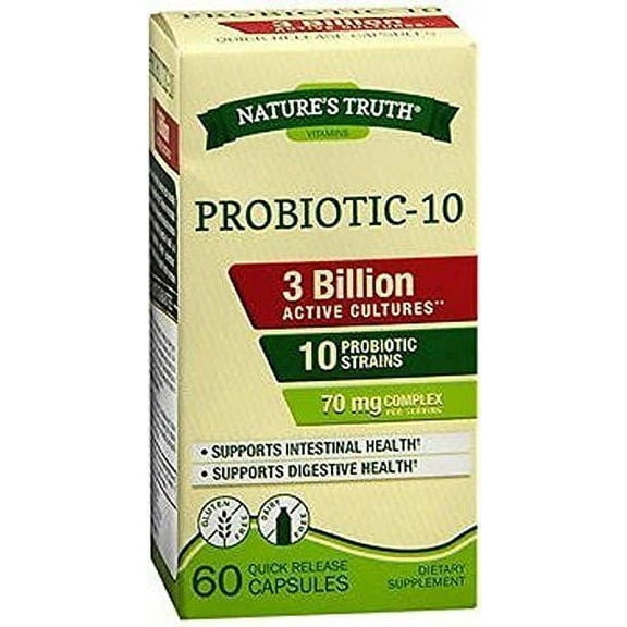 Nature's Truth Probiotic-10 Digestive Tract Quick Release, 60ct, 5-Pack