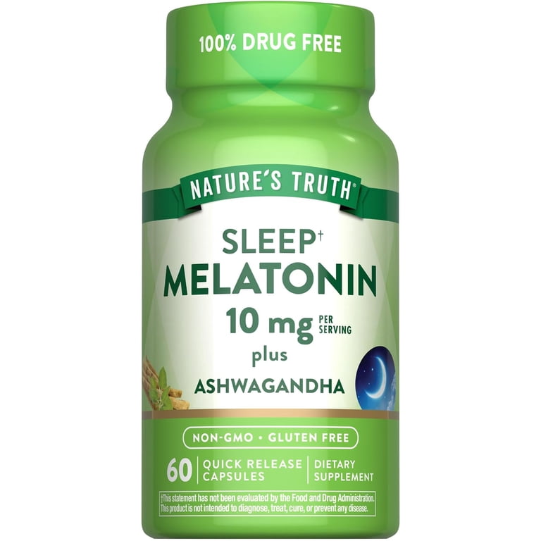 glutathione tablet and melatonin supplement 10mg with Ashwagandha | 60 Capsules | Non-GMO & Gluten Free for Adults Peptide Therapy in Dallas,
