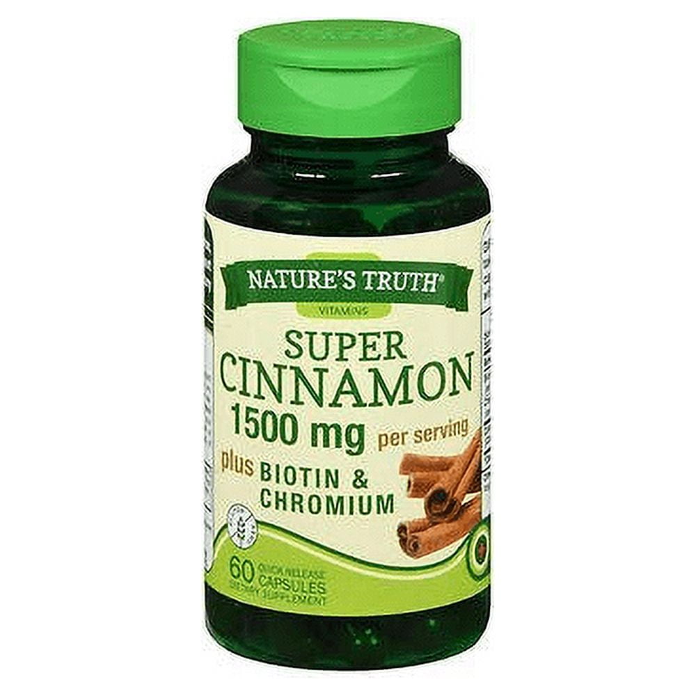 Nature's Truth Super Cinnamon Biotin & Chromium Quick Release, 60ct, 4-Pack