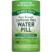 Super Strength Water Pill with Potassium | 90 Tablets | Caffeine Free | by Natures Truth