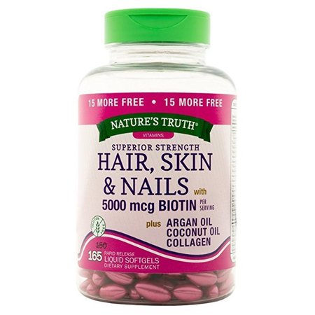 Nature's Truth Superior Strength Hair Skin & Nails Plus Biotin Softgels (Pack of 48)