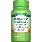 Turmeric Curcumin | 60 Capsules | 500mg + 3mg Black Pepper Extract | by Natures Truth
