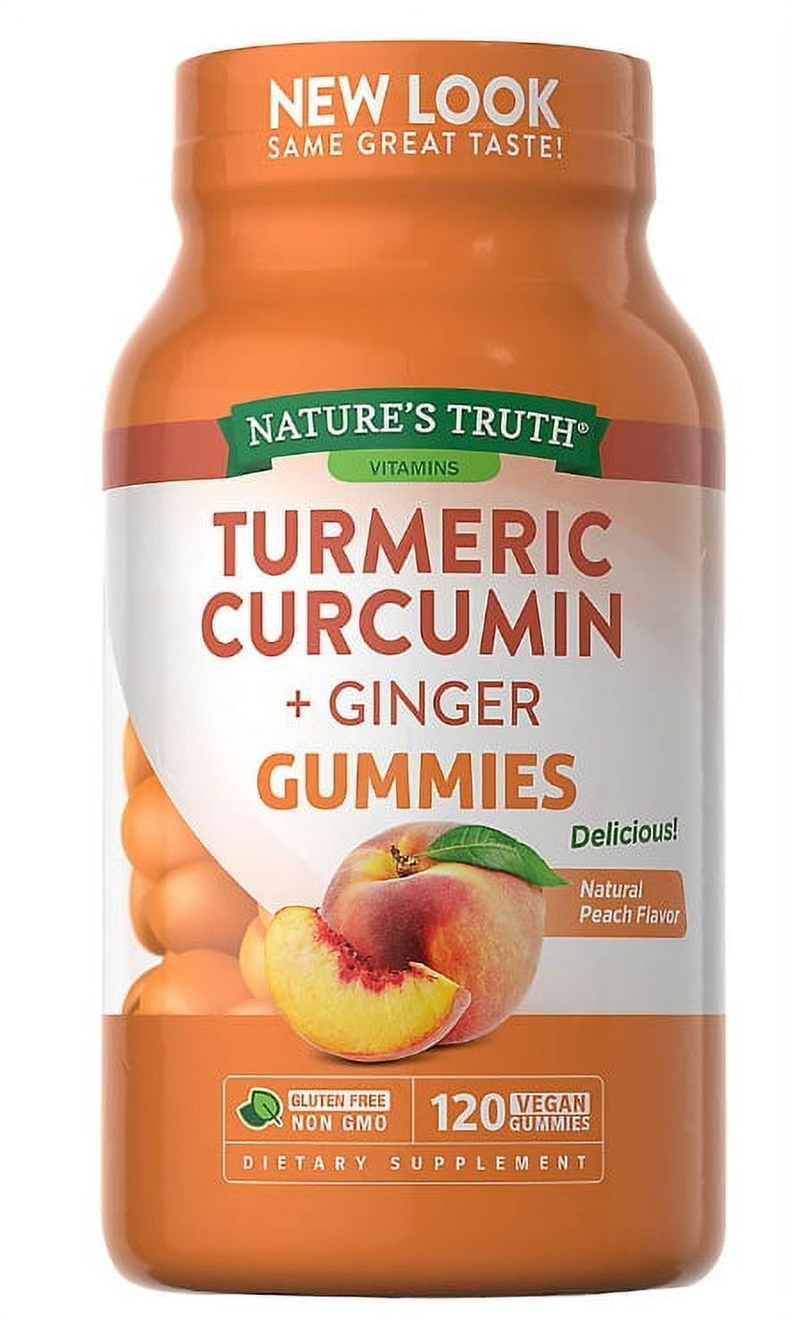 Nature's Truth Vegan Turmeric Curcumin Gummies with Ginger, 120 ct