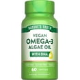 thumbnail image 1 of Vegan Omega 3 | 60 Softgels | Non-GMO & Gluten Free Algae Oil Formula | with DHA | by Nature's Truth, 1 of 7