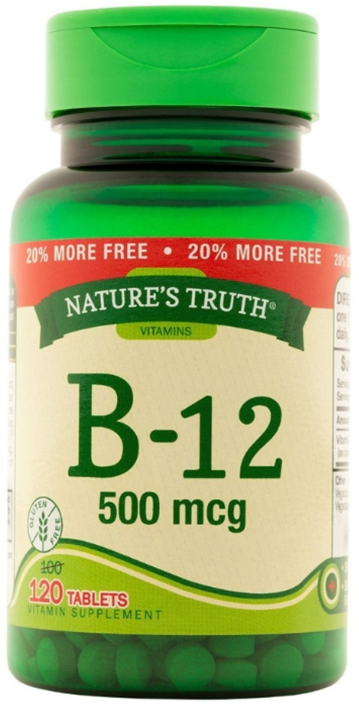 Nature's Truth Vitamin B-12 Tablets 500 mg, 120 ea (Pack of 3)