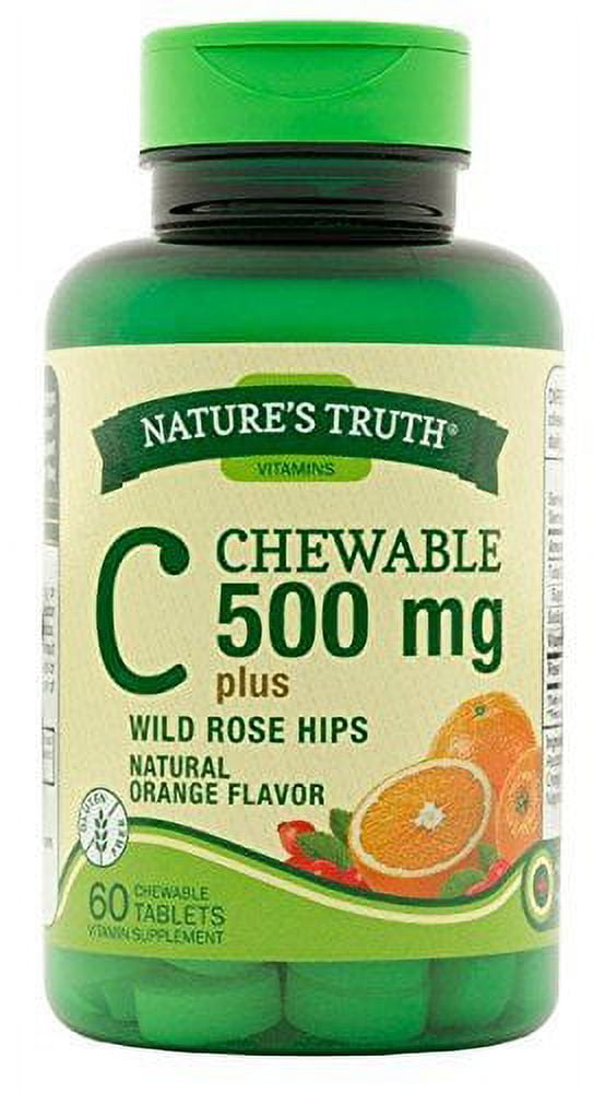 Nature's Truth Vitamin C Plus 500mg, Natural Orange Flavor, 60ct, 3