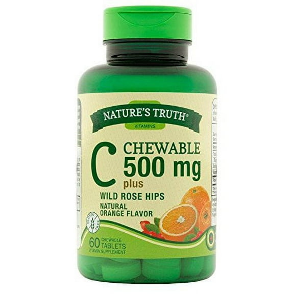 Nature's Truth Vitamin C Plus 500mg, Natural Orange Flavor, 60ct, 3-Pack