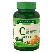 Natures Truth Vitamin C with Bioflavonoids & Rose Hips Tablets, 1,000 mg 100 ea Pack of 2