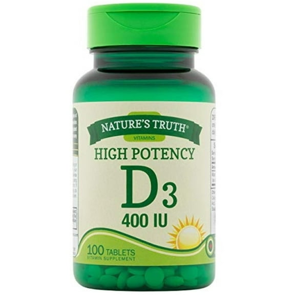 Nature's Truth Vitamin D3, 400 IU, 100 ea (Pack of 2)