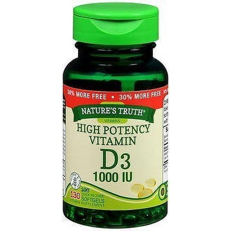Nature's Truth Vitamin D3 Tablets, 1000 IU, 130 Count (Pack of 4)