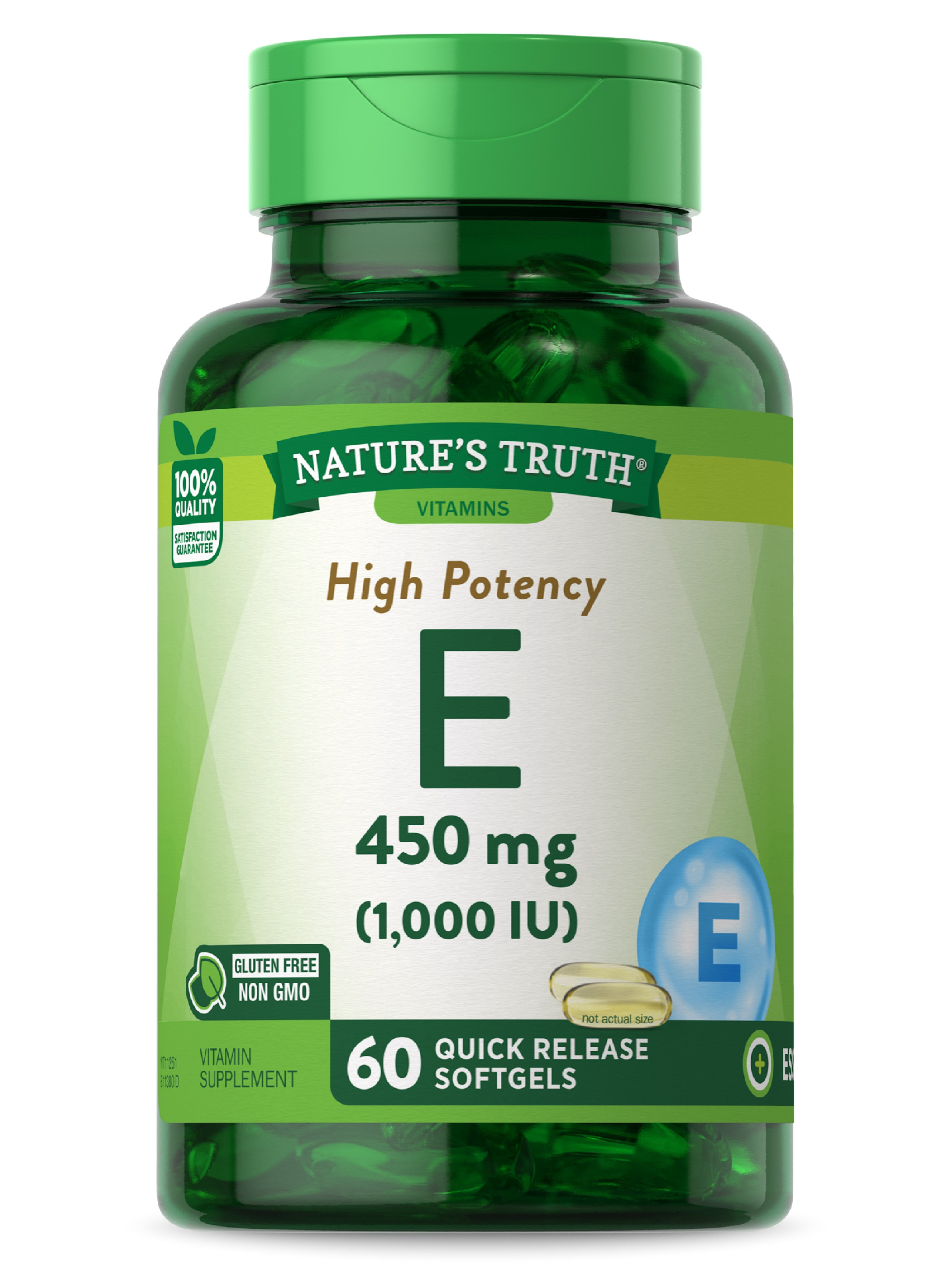 Nature's Truth Vitamin E Capsules 1000 IU 60 Softgels NonGMO