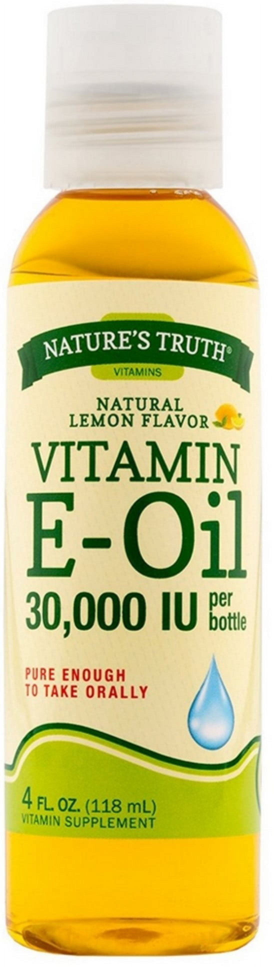 Nature's Truth Vitamin E Oil Liquid, Lemon Flavor 4 oz (Pack of 6)