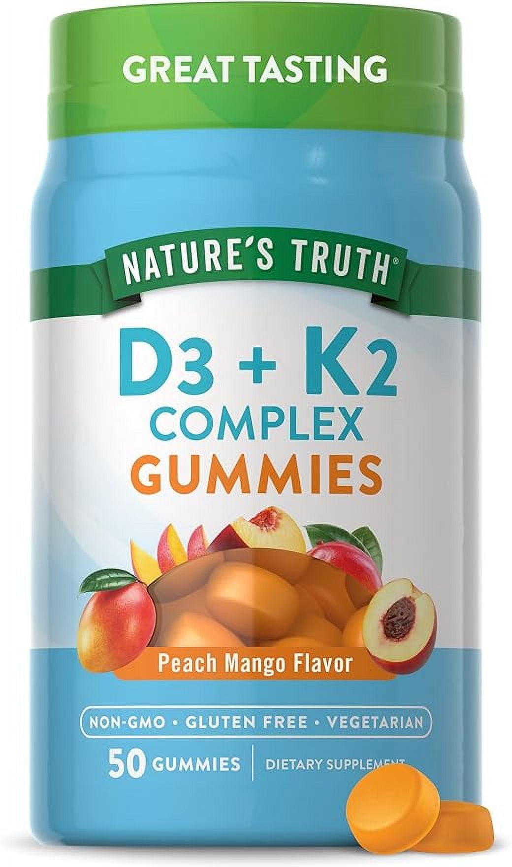Nature's Truth Vitamin K2 + D3 Gummy Complex 50 Count Vegetarian