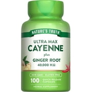 Cayenne Pepper Capsules | 40,000 HU | 100 Count | with Ginger Root | by Nature's Truth