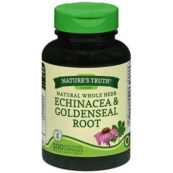 Nature's Truth Whole Herb Echinacea & Goldenseal Root Capsules, 100 ea (Pack of 4)