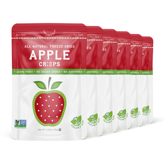 Natures Turn Apple Crisps, Freeze-Dried, 6 Pack, 0.53oz Each